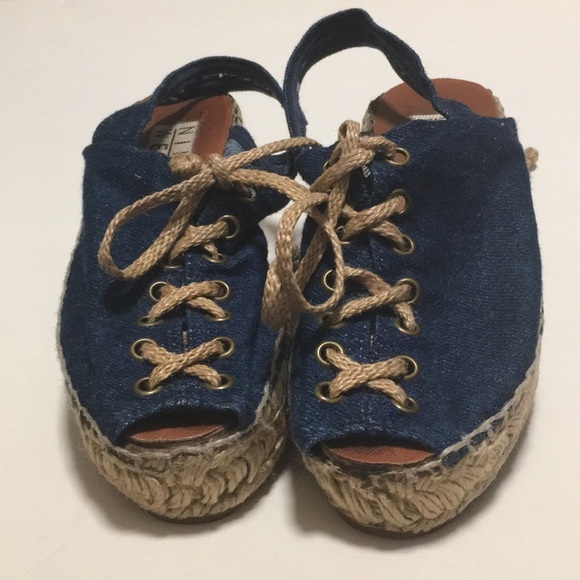 Nine West Denim Espadrille-style Wedges (5) - Picture 2 of 10